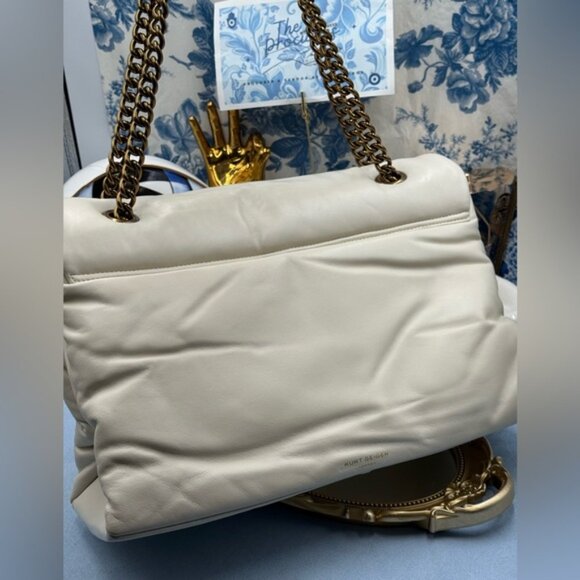 🆕 KURT GEIGER LONDON 🧿 NWT XXL Kew Leather Bag, Off White Leather - Picture 8 of 16